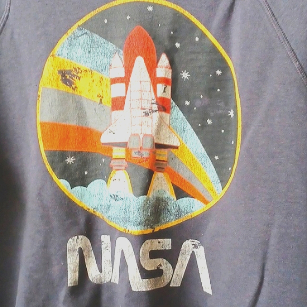 H&M NASA Crewneck Graphic Sweatshirt Dark Gray LOGG Women's Size Large - Picture 2 of 6